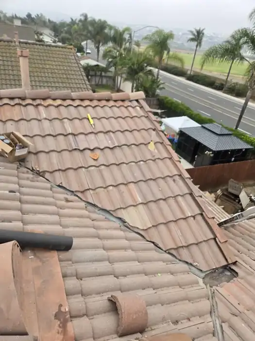 Broken roof tile
