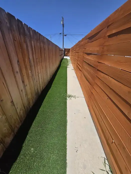 Cedar fence and turf