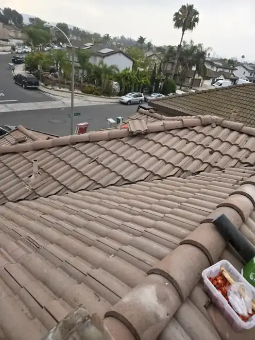 Tile repair materials on the roof