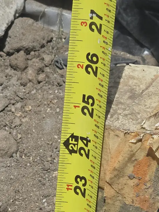 Measuring trench depth