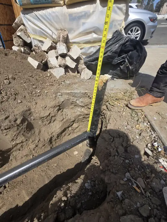 New ABS sewer line, slope checked